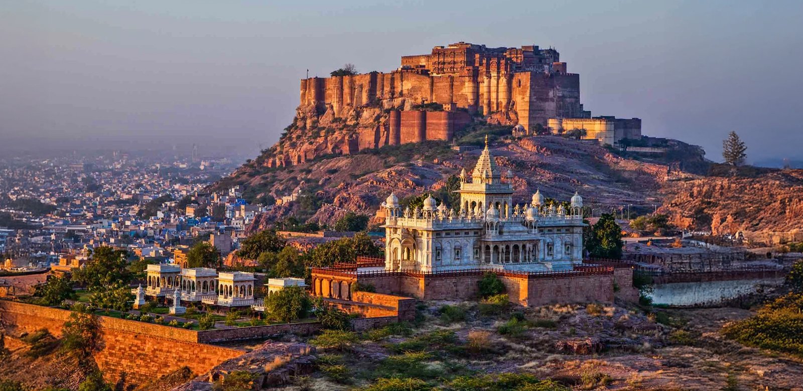 Mehrangarh Fort and Jaswant Thada Mausoleum Jodhpur Rajasthan India